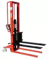 MANUAL PALLET STACKER WITH ADJUSTABLE FORKS