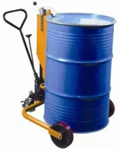 HYDRAULIC DRUM TRUCK WITH  EASY MOVEMENT OF DRUMS  WITH TWO BIG SIZE ROLLERS AND ON REAR CASTOR WALL